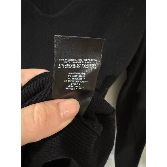 Wilfred Aritzia Tuscany Sweater Black Size L – Fitted Ribbed Knit Minimalist Top - Picture 3 of 6